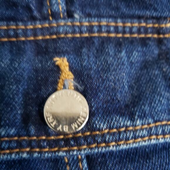 Zara TRF Button Placket Foldover A-line Midi Blue Pocket Denim Jean Skirt - Picture 4 of 8